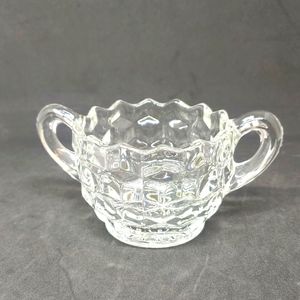 Vintage Fostoria American Handled Open Sugar Bowl